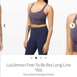 Free to be long line ribbed lululemon bra 6